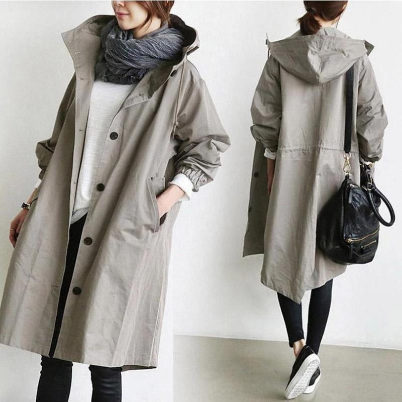 Women's Trench Coats Womens Hooded Long 2021 Fashion Spring Autumn Windproof Lady Female Casual Clothes 8 Color Windbreaker Korean Style, Tan;black
Women's Trench Coats Womens Hooded Long 2021 Fashion Spring Autumn Windproof Lady Female Casual Clothes 8 Color Windbreaker Korean Style, Tan;black