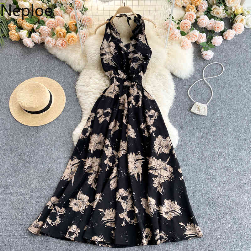 Neploe Beach Holiday Dress Women Summer Robe Hollow Out Backless Sexy maxi Dresses Ruffled Slim Robe Vestidos Mujer 4i627 210422