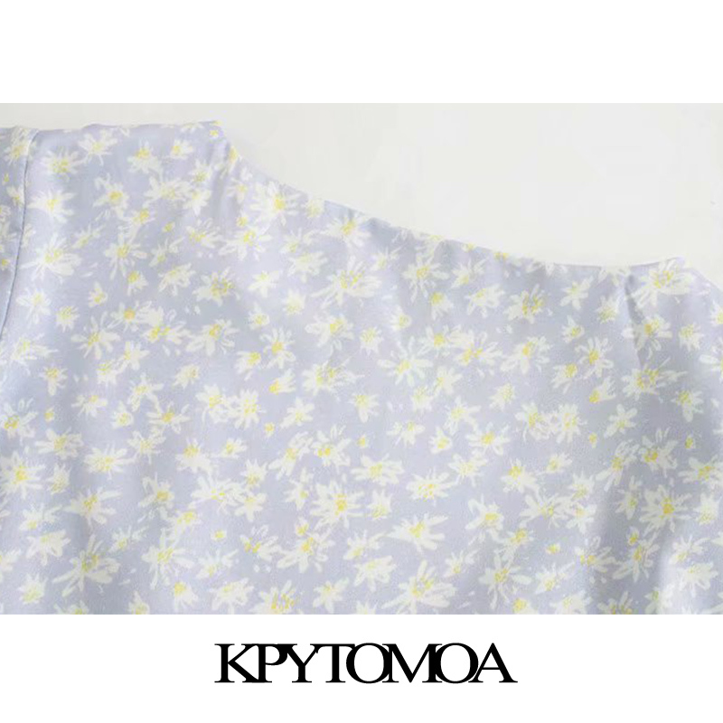 Women Elegant Fashion Floral Print Ruffled Mini Dress Short Sleeve Adjustable Tied Female Dresses Vestidos 210420