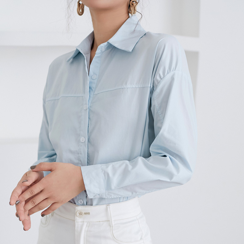 Fashion Women Blouses Long Sleeve Shirts White Turn Down Collar Office s Tops And 2519 50 210508