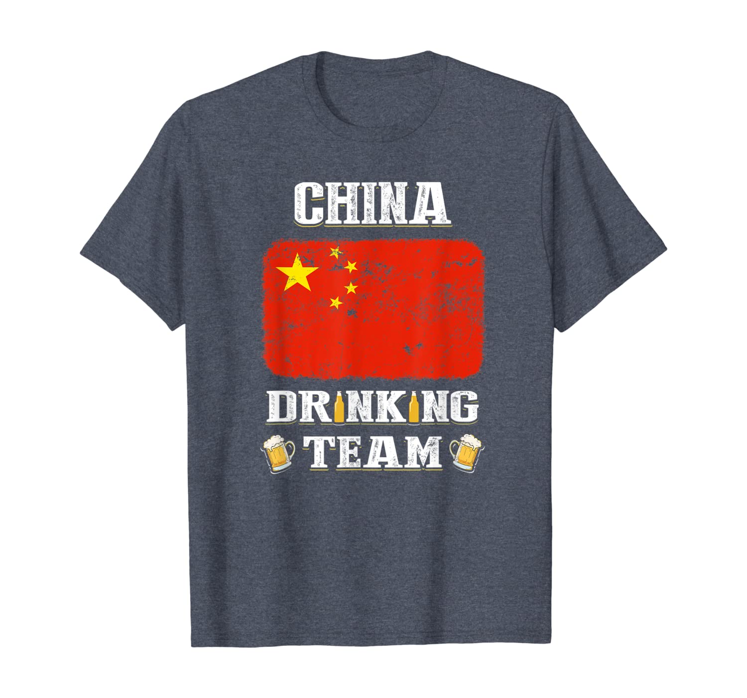 china drinking team funny beer t shirt, White;black