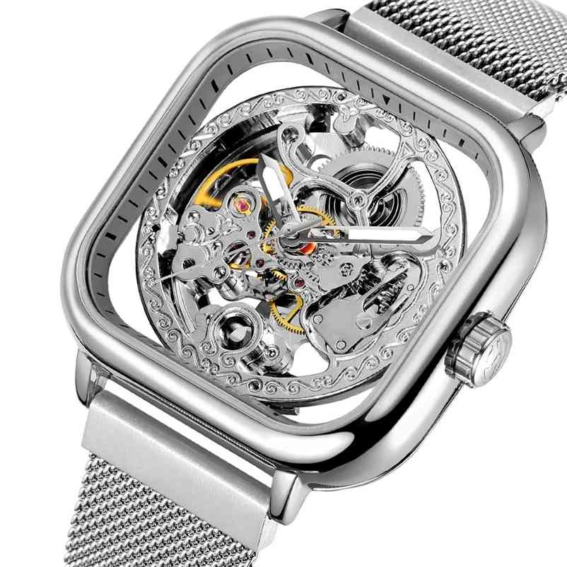 Forsining Watches For Mens Automatic Mechanical Fashion Dress Square Skeleton Wrist Watch Slim Mesh Steel Band Analog Clock 210608, Sw
Forsining Watches For Mens Automatic Mechanical Fashion Dress Square Skeleton Wrist Watch Slim Mesh Steel Band Analog Clock 210608, Sw