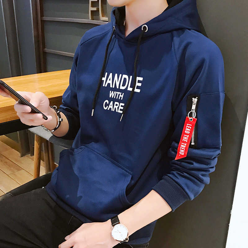 Men Solid Hoodies Men's Ripped Hip Hop Japanese Streetwear Harajuku Hoodie Mens Green Sweatshirt Trend Zipper Hood Male 210603
