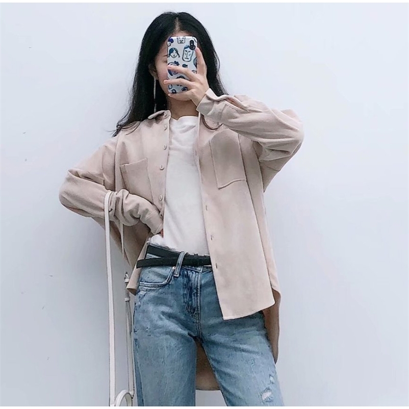 Button Pocket Solid Women's Shirt Irregular Hem Turn-down Collar Long Sleeve Shirts Women Oversized Casual Ladies Tops 210524, Blue
Button Pocket Solid Women's Shirt Irregular Hem Turn-down Collar Long Sleeve Shirts Women Oversized Casual Ladies Tops 210524, Blue