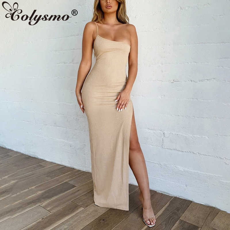 Colysmo Summer Women Long Dress Backless One Shoulder Straps Maxi Black Ribbed Kitted Slim Fit High Split Sexy 210527
Colysmo Summer Women Long Dress Backless One Shoulder Straps Maxi Black Ribbed Kitted Slim Fit High Split Sexy 210527