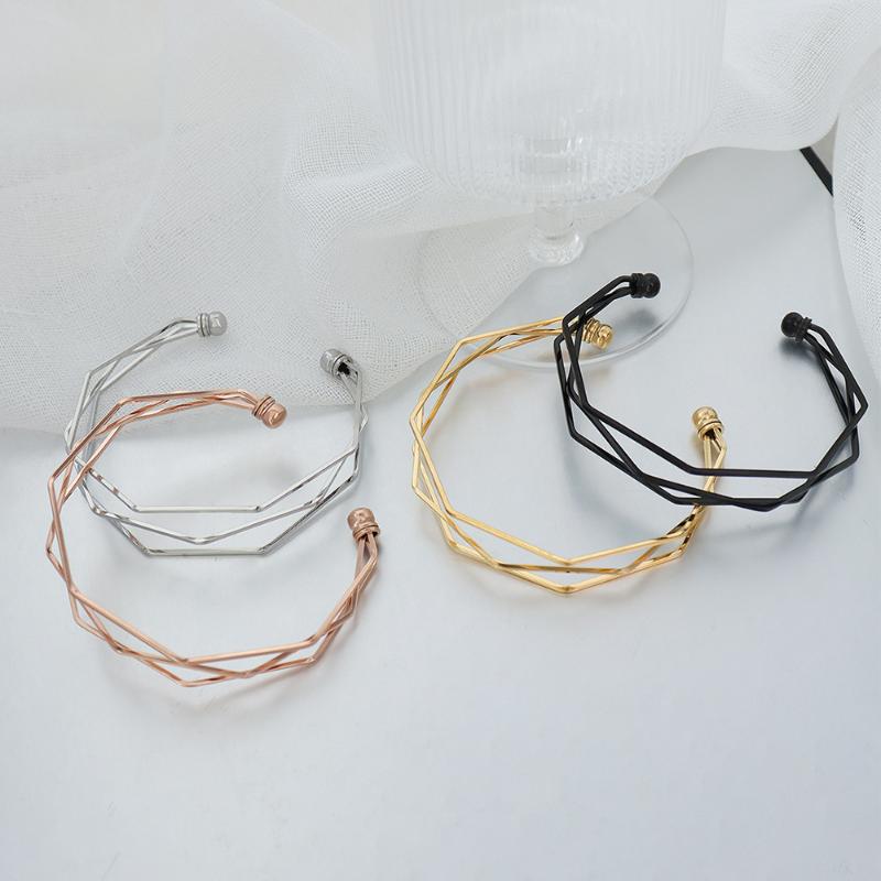 Bangle Women Fashion Jewelry Lastest Stainless Steel Three Layer Line Multilateral Design C Shape Minimalist For Girls Gift
Bangle Women Fashion Jewelry Lastest Stainless Steel Three Layer Line Multilateral Design C Shape Minimalist For Girls Gift