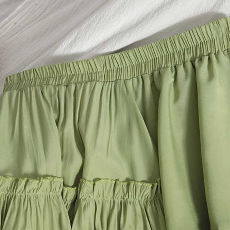 Pleated Skirt Faldas Mujer Moda Summer Korean Ruffle Patchwork Skirts Causal High Waist A-line Mini Bottoms 6H411 210603