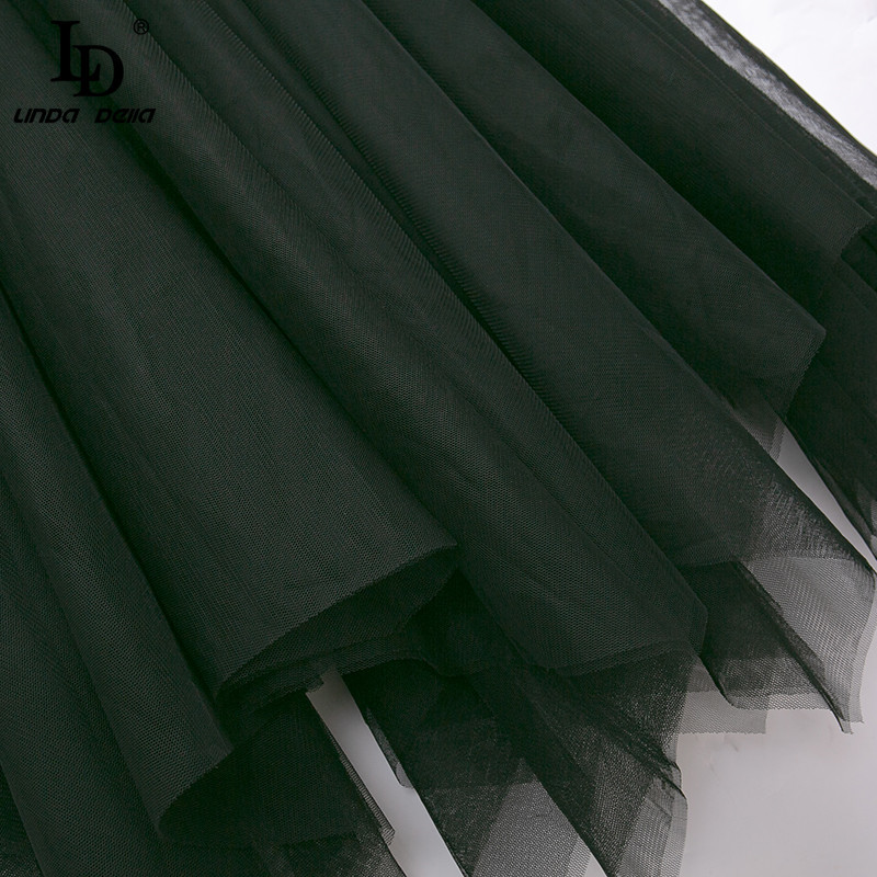 Summer Fashion Runway Dress Women Long Sleeve Knit Mesh Patchwork Asymmetrical Ladies Elegant Black Midi 210522