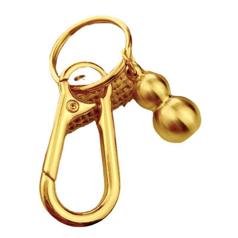 Key Rings Pure Copper Gourd Chinese Style Chain Pendant Zodiac Creative Car