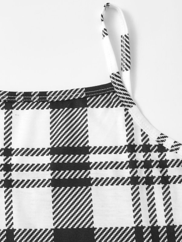 Girls Plaid Print Cami Dress SHE02