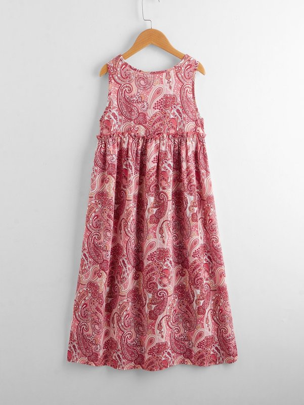 Girls Paisley Print Smock Dress SHE