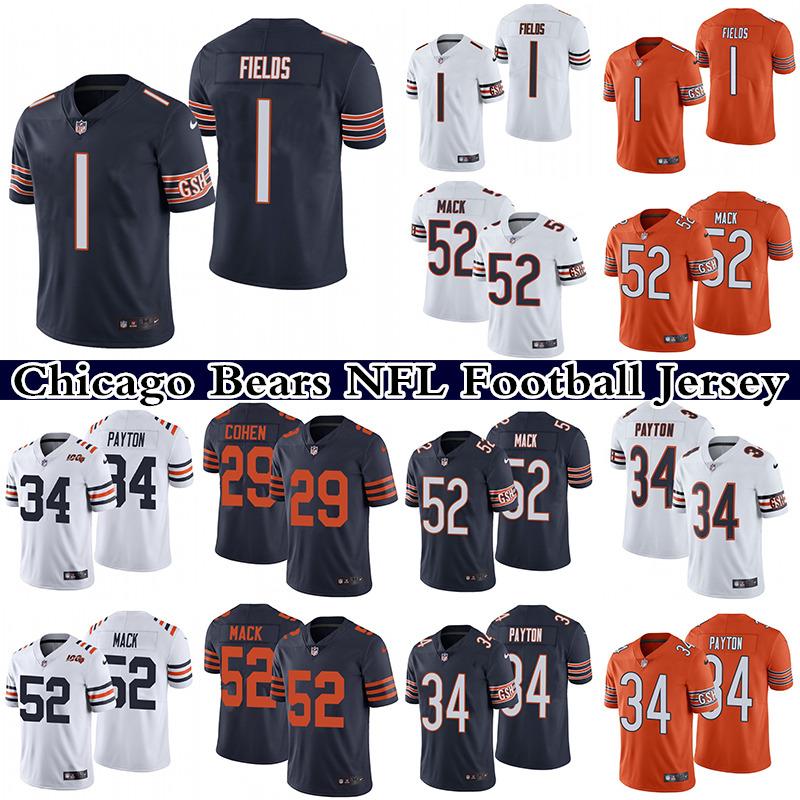 1 Justin Field 52 Khalil Mack 34 Walter Payton 29 Tarik Cohen Men's Stitched NFL Chicago Bears Nike Limited Football Jersey, Navy blue
1 Justin Field 52 Khalil Mack 34 Walter Payton 29 Tarik Cohen Men's Stitched NFL Chicago Bears Nike Limited Football Jersey, Navy blue