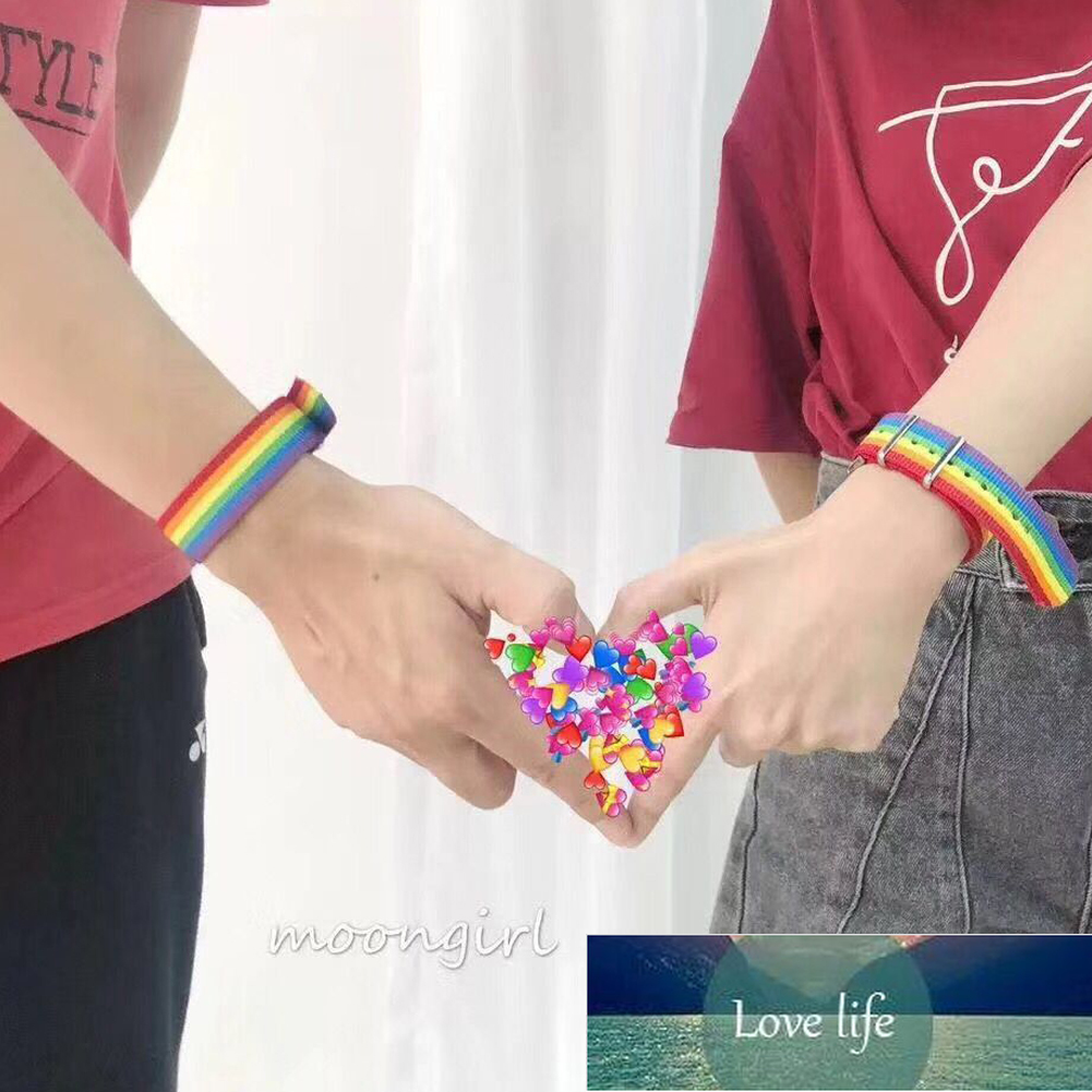 Nepal Rainbow Lesbians Gays Bisexuals Transgender Bracelets for Women Girls Pride Woven Braided Men Couple Friendship Jewelry