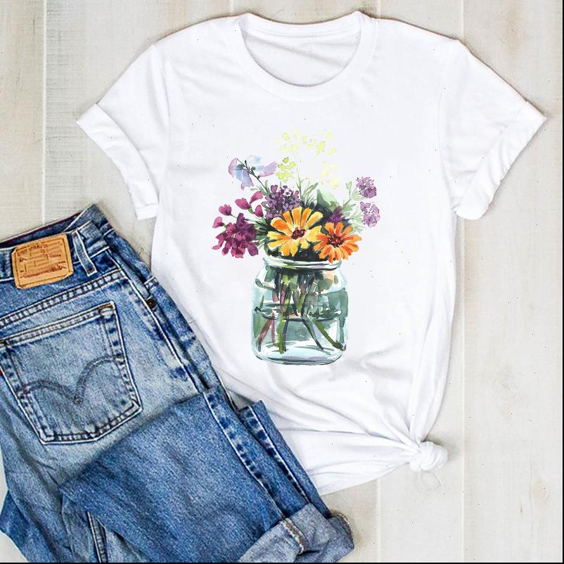 womens t shirt women lady flower watercolor floral vintage print ladies summer tee female clothes graphic, White
womens t shirt women lady flower watercolor floral vintage print ladies summer tee female clothes graphic, White
