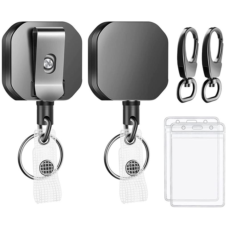Keychains 2 Pack Heavy Duty Metal Retractable Badge Holders Carabiner Reels Clip Key Ring ID Card Holder ( Gray)
Keychains 2 Pack Heavy Duty Metal Retractable Badge Holders Carabiner Reels Clip Key Ring ID Card Holder ( Gray)