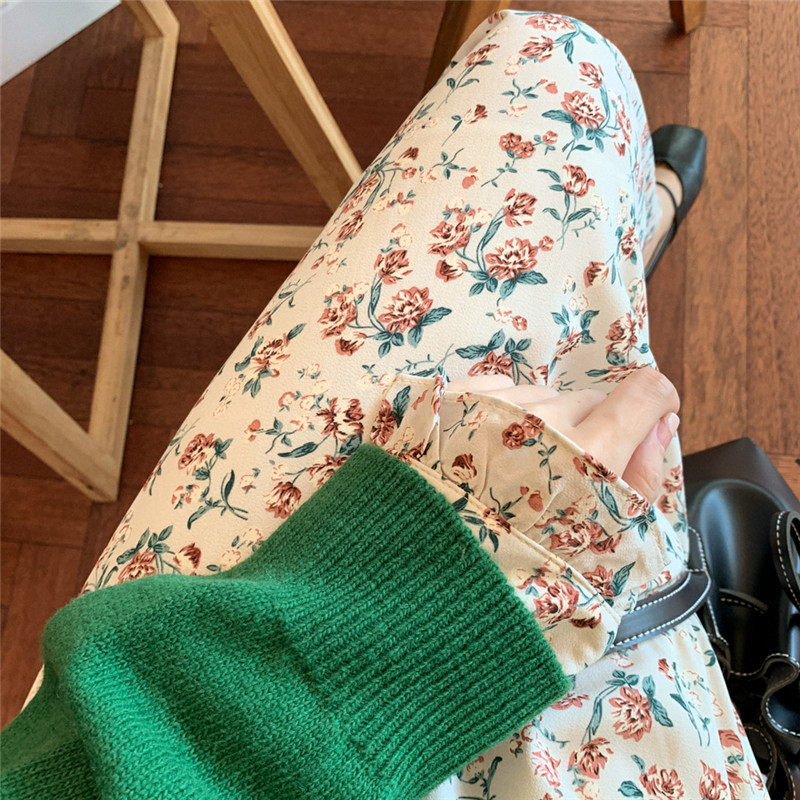 S XL Plus Size Spring Girls Boho chiffon Female Vintage Dress plaid Print Sleeve Women Dresses Long Robe Vestido 210417Z