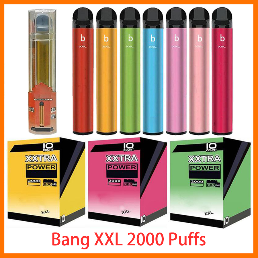 Newest Bang XXL Electronic Cigarettes Disposable vape 2000 Puffs Device Pen kit 6ml Pods pre-filled 800mAh Batterys Vapors Wholesale
Newest Bang XXL Electronic Cigarettes Disposable vape 2000 Puffs Device Pen kit 6ml Pods pre-filled 800mAh Batterys Vapors Wholesale