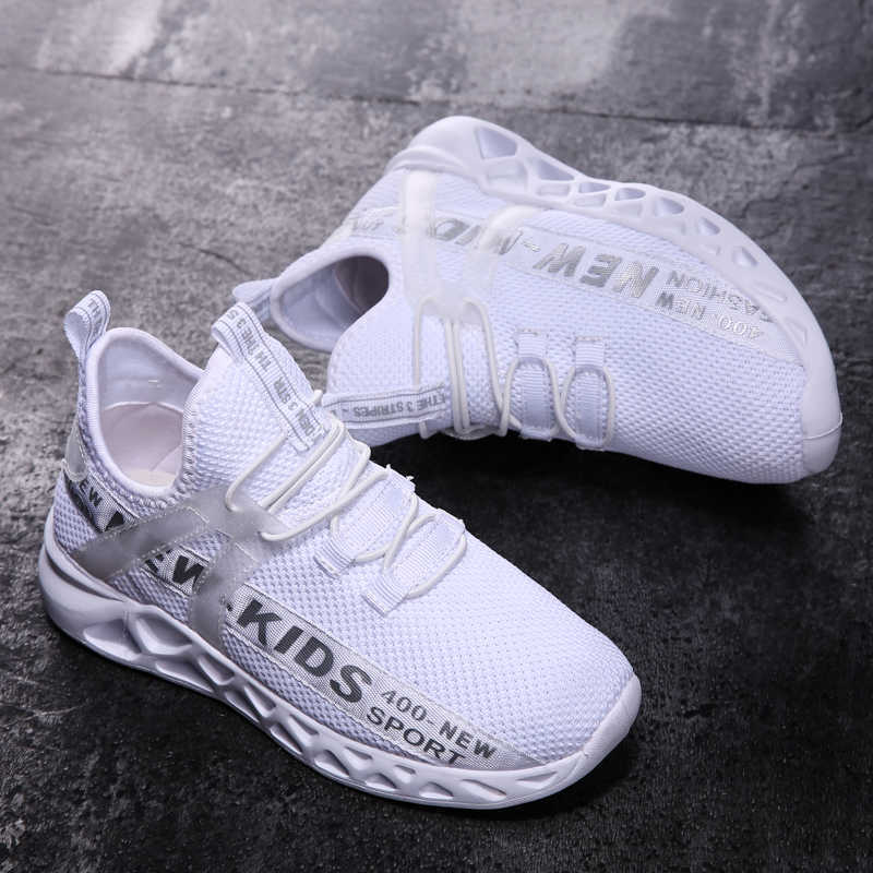 Black Kids Running Mesh Tennis Sport for Boys Lightweight Children Casual Walking Shoes Breathable Girls Sneakers 210902 XJ260303