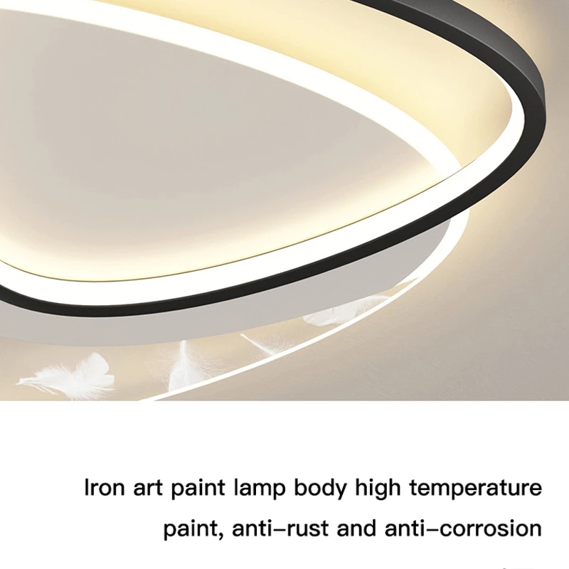 2022 New Feather LED Chandeliers Acrylic Lights for Living Room Bedroom Black Indoor Decor Lighting Fixture Ceiling Lights Le-264