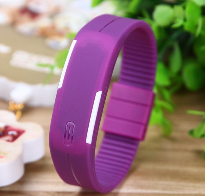 2021 LED Digital Touch Screen Watch Jelly Candy Color Sports Watches Silicone Wristband Waterproof Rectangle Couple Wrist Watch Bracelets