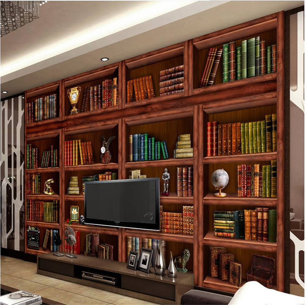 photo wallpaper for walls brown bookself wallpapers 3d murals beautiful scenery wallpapers