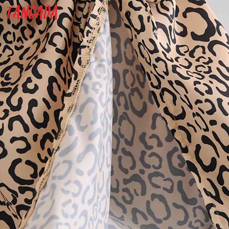 Women Leopard Pleated Midi Skirt Faldas Mujer Vintage Side Zipper Ladies Elegant Chic Mid Calf Skirts 4D3 210416