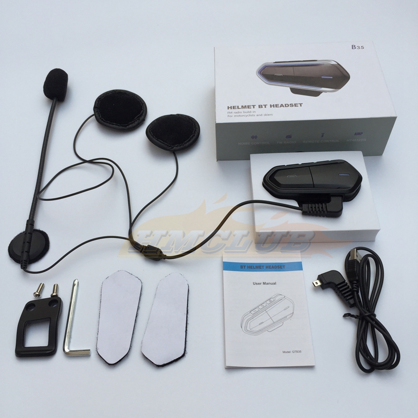 Motorcycle Intercom Helmet Wireless Bluetooth Headset Riding Handsfree Long Standby FM Radio Stereo MP3 Earphone Waterproof Interphone Headsets Music 