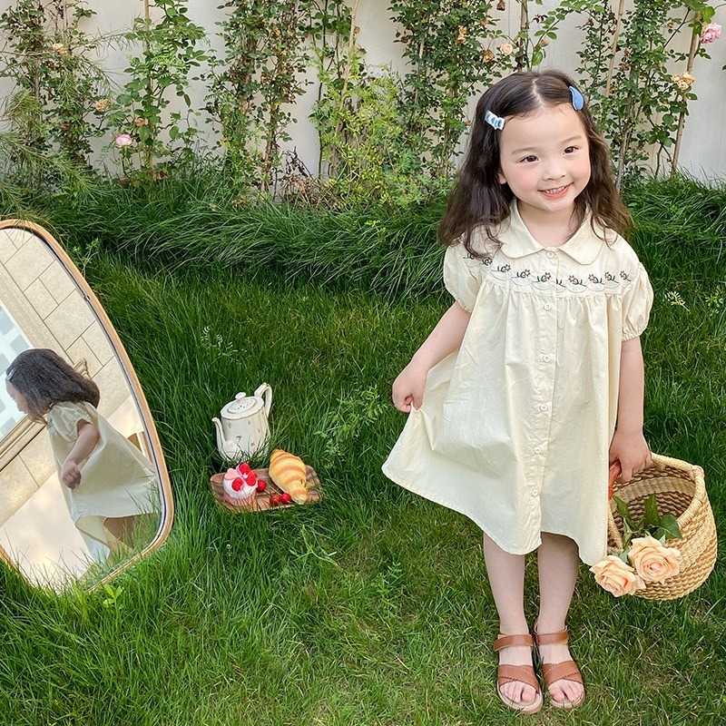 Summer embroidery peter pan collar princess dress for girls cotton single breasted loose short sleeve 210615, Pink purple
Summer embroidery peter pan collar princess dress for girls cotton single breasted loose short sleeve 210615, Pink purple