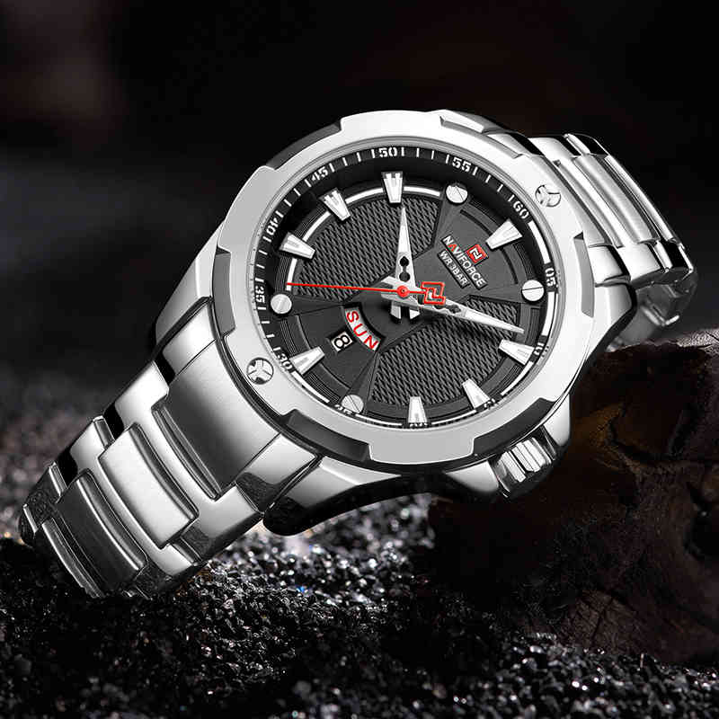NAVIFORCE Fashion Mens Quartz Watches Luxury Brand Big Dial Sport Watch Men Casual Waterproof Male Clock Relogio Masculino 210517, Silver black
NAVIFORCE Fashion Mens Quartz Watches Luxury Brand Big Dial Sport Watch Men Casual Waterproof Male Clock Relogio Masculino 210517, Silver black