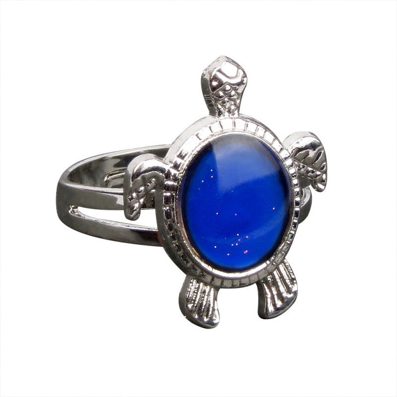 Color Change Temperature Control Adjustble Mood Turtle Ring Jewelry for Wholesale