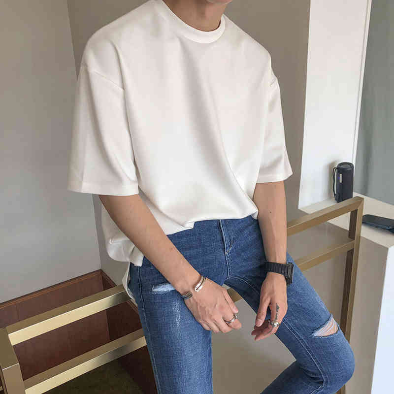 IEFB / men's wear summer short sleeve T-shirt new Korean fashion casual Tee loose all-match streetwear tops for male 9Y2258 210329