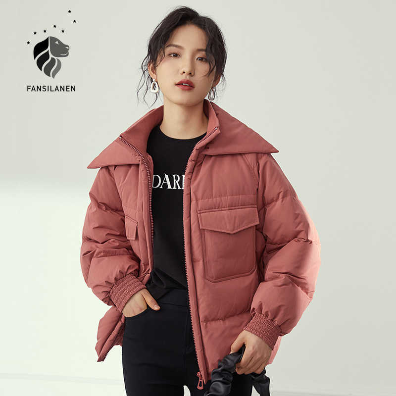 FANSILANEN Casual streetwear short hooded down jacket Women pocket wram thermal parka Feather quilted winter puffer coat 210607, Red
FANSILANEN Casual streetwear short hooded down jacket Women pocket wram thermal parka Feather quilted winter puffer coat 210607, Red