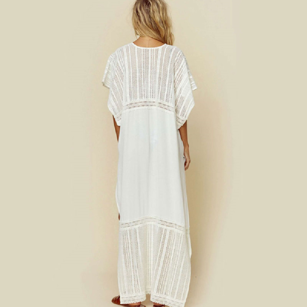 Beach Dress Women Wear Cover-ups White Cotton Tunic Bikini Swimsuit Cover Up Bath Sarong plage pareo #Q1001 210420