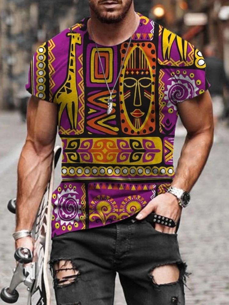 Personality style men's 3D printed T-shirt visual impact party shirt punk gothic round neck high-quality American muscle style short sleeves, White;black
Personality style men's 3D printed T-shirt visual impact party shirt punk gothic round neck high-quality American muscle style short sleeves, White;black