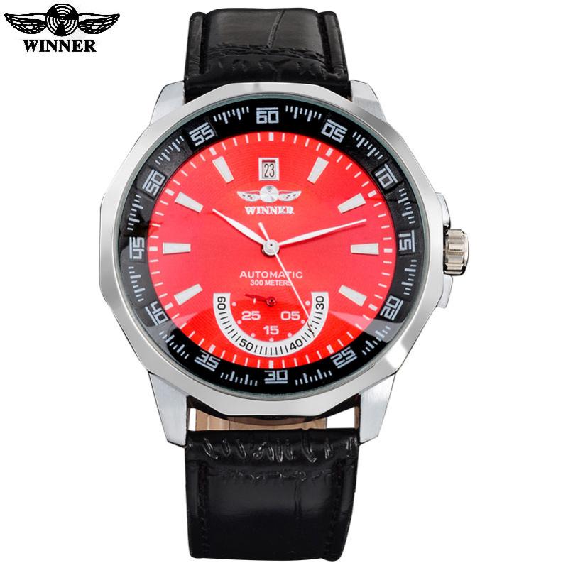Winner Brand Men's Men Mechanical Skeleton Automatic Fashion Dress Watches Auto Date PU Leather Band Red Dial Double Hand Wristwatches, Slivery;brown
Winner Brand Men's Men Mechanical Skeleton Automatic Fashion Dress Watches Auto Date PU Leather Band Red Dial Double Hand Wristwatches, Slivery;brown