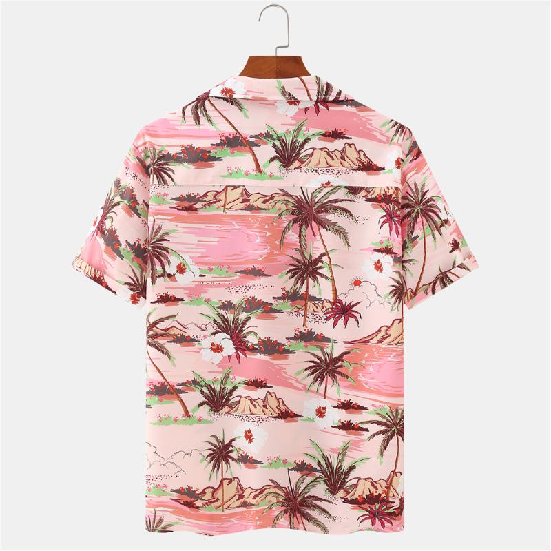 Men's Casual Shirts OSCN7 Printed Short Sleeve Shirt Men Street 2021 Hawaii Beach Oversize Women Fashion Harujuku For 156