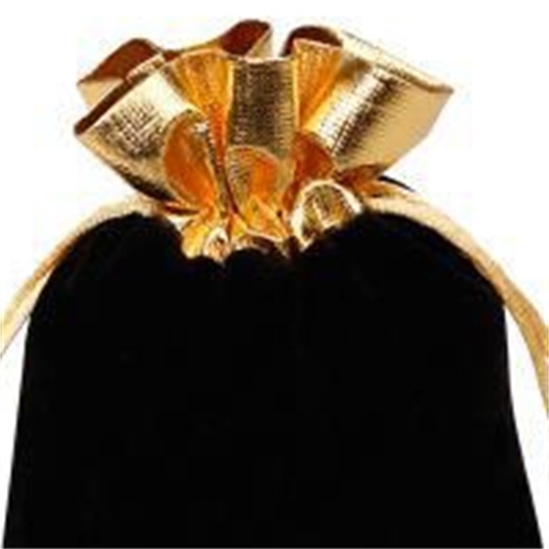 BLACK 7x9cm 9x12cm Velvet Beaded Drawstring Pouches Jewelry Gift Pouch drawstring Bags For Wedding favors beads 1018 Q2