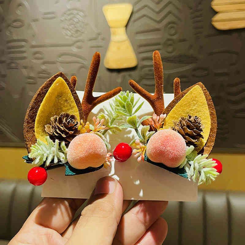 Hair Accessories Children's Lovely Antler Duck Beak Clip Hairpin Net Red Girl Baby Performance Headdress