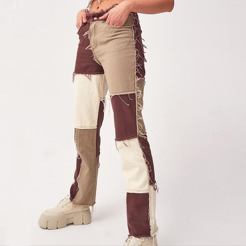 Fashion Women Patchwork Pants Elegant Hight Waist Distressed Straight Denim Jeans Bandage Vintage Trousers Streetwear Women's & Capris, Black;white
Fashion Women Patchwork Pants Elegant Hight Waist Distressed Straight Denim Jeans Bandage Vintage Trousers Streetwear Women's & Capris, Black;white