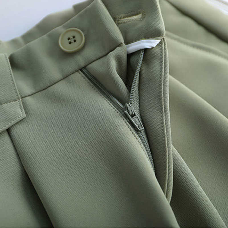 Black five-point suit shorts female plus size summer fashion high waist loose straight wide leg casual overalls 210714