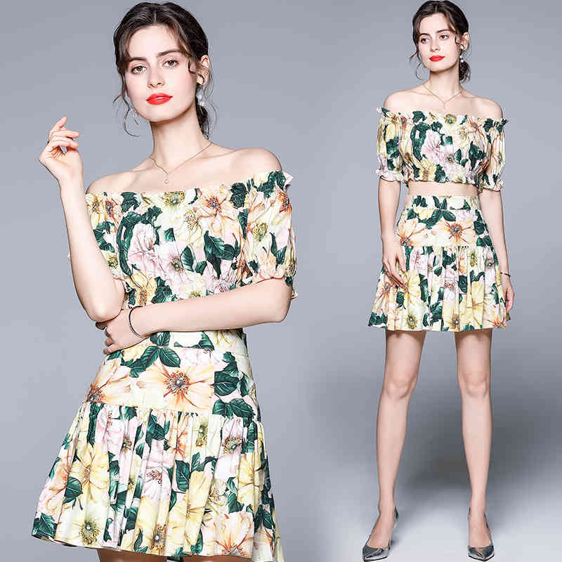 spring and summer yellow camellia elastic one-shoulder top + high waist all-match cotton skirt suit Western style 210525
spring and summer yellow camellia elastic one-shoulder top + high waist all-match cotton skirt suit Western style 210525