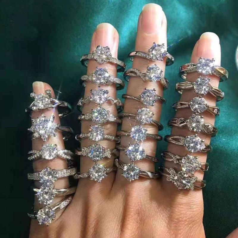 Wedding Rings Fashion Prong Setting White Crystal Zircon Ring For Women Engagement Party Jewelry Hand Accessories Adjustable
Wedding Rings Fashion Prong Setting White Crystal Zircon Ring For Women Engagement Party Jewelry Hand Accessories Adjustable