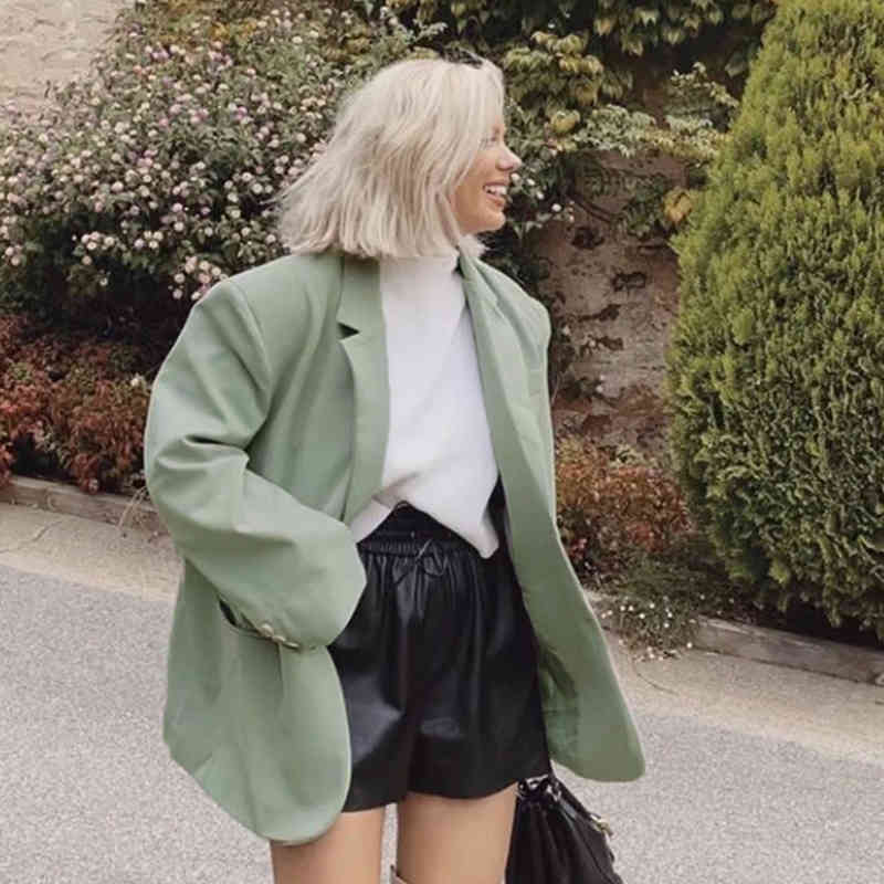 Foridol women casual blazer jacket women long sleeve autumn winter office lady blazer jacket coat oversize outfit 210415