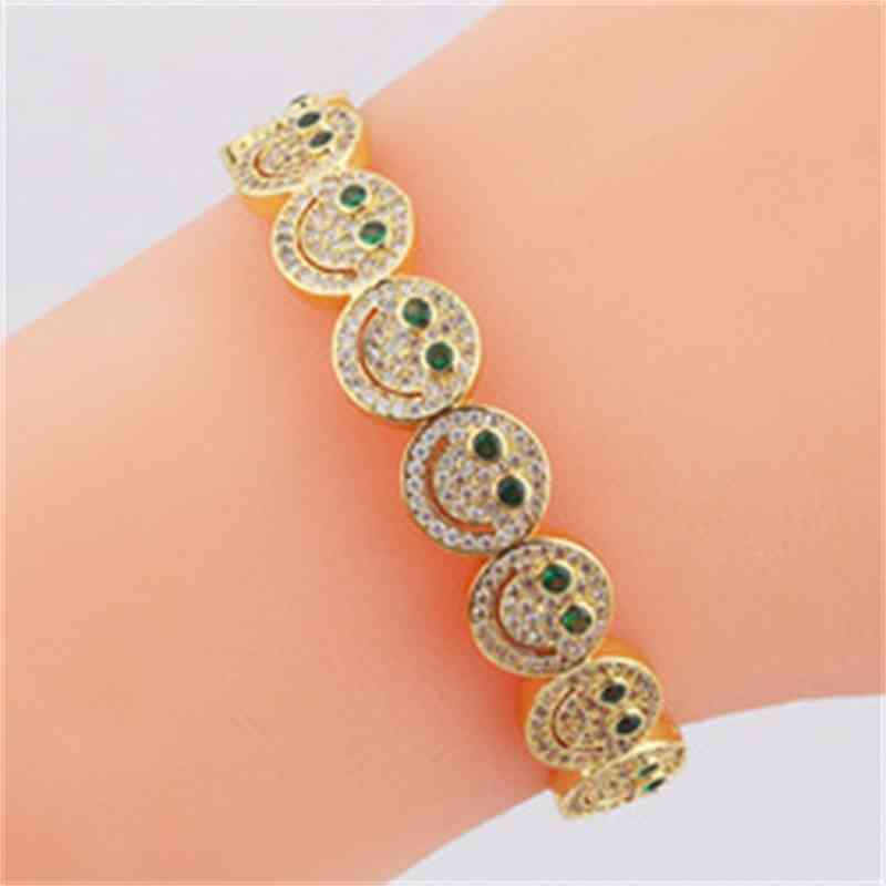 European And American Fashion Retro Diamond Face Open Bracelet For Women