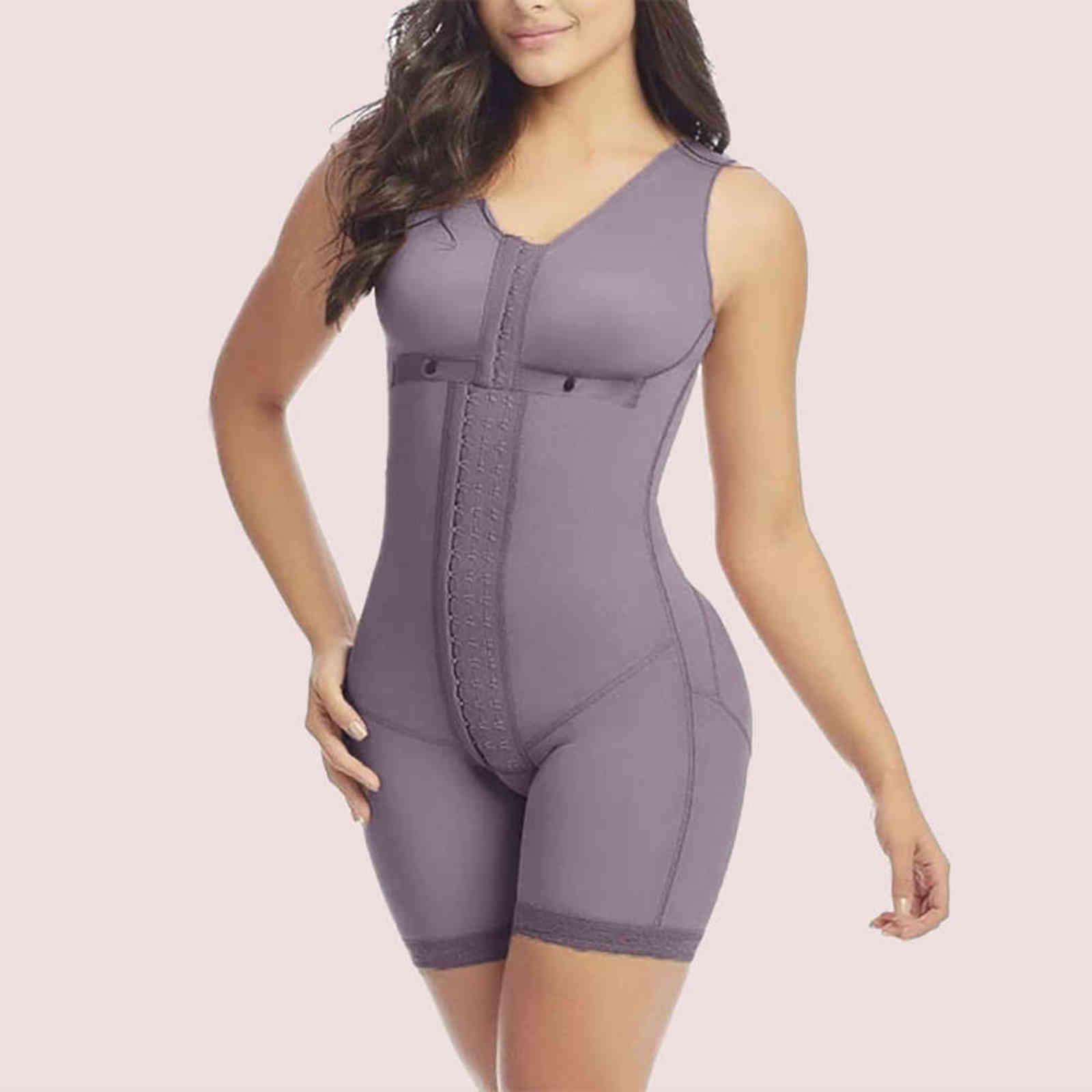 Full Body Women Shaper Post Compression Garment With Bra Shapewear Fajas Reductoras Sexy And Comfortable Waist Trainer 211112