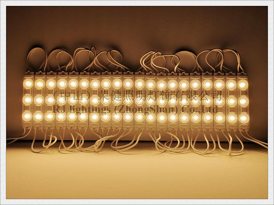 AC 110V 220V input injection LED module light 75mmX14mmX8mm SMD 2835 3 LED 1.8W IP65 waterproof
