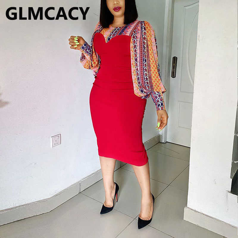 Women Batwing Sleeve Patchwork Bodycon Midi Dress Classy Slim Dresses 210702