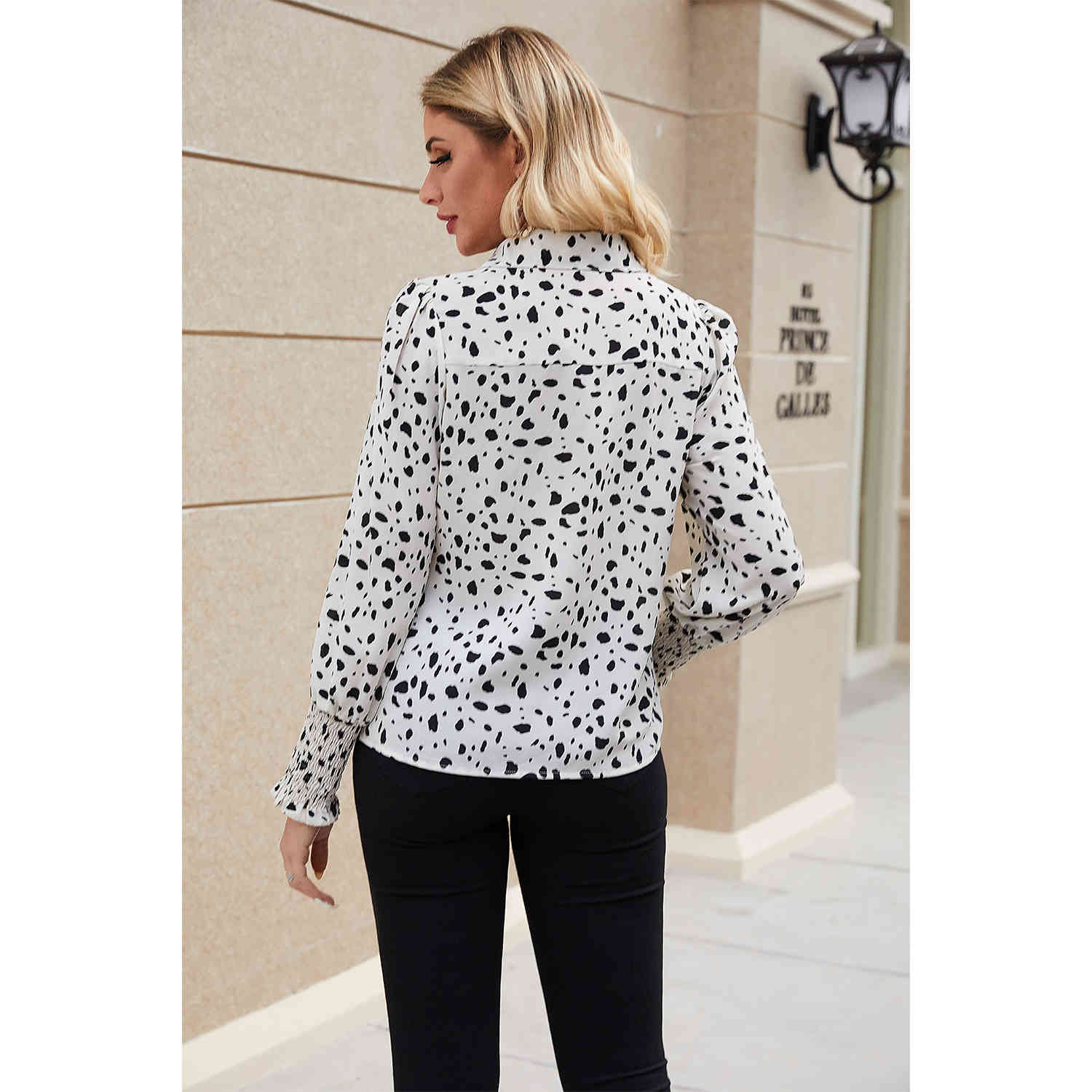 Foridol casual leopard print blouse tops women autumn winter office ladies blouse shirts long sleeve white tops 210415