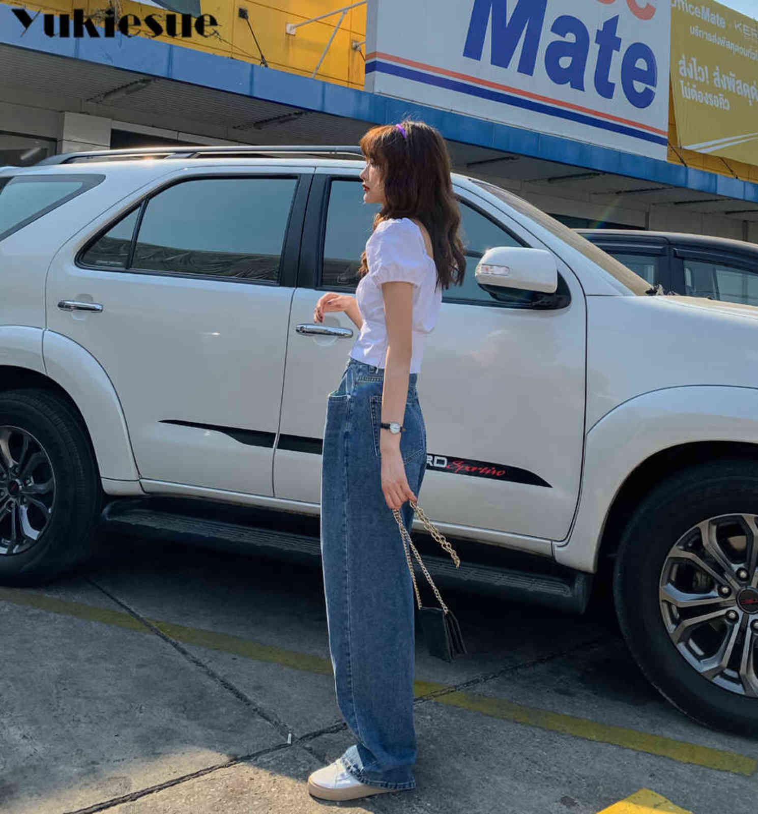 streetwear high waist women's fashion jeans woman girls women wide leg pants trousers female jean femme denim bagge mom 211129