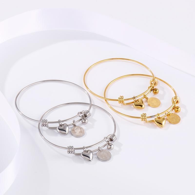 Bangle Stainless Steel DIY Heart Charm Bracelet & Bangles For Women 50-65mm Jewelry Finding Supplies Expandable Adjustable Wire, Black
Bangle Stainless Steel DIY Heart Charm Bracelet & Bangles For Women 50-65mm Jewelry Finding Supplies Expandable Adjustable Wire, Black